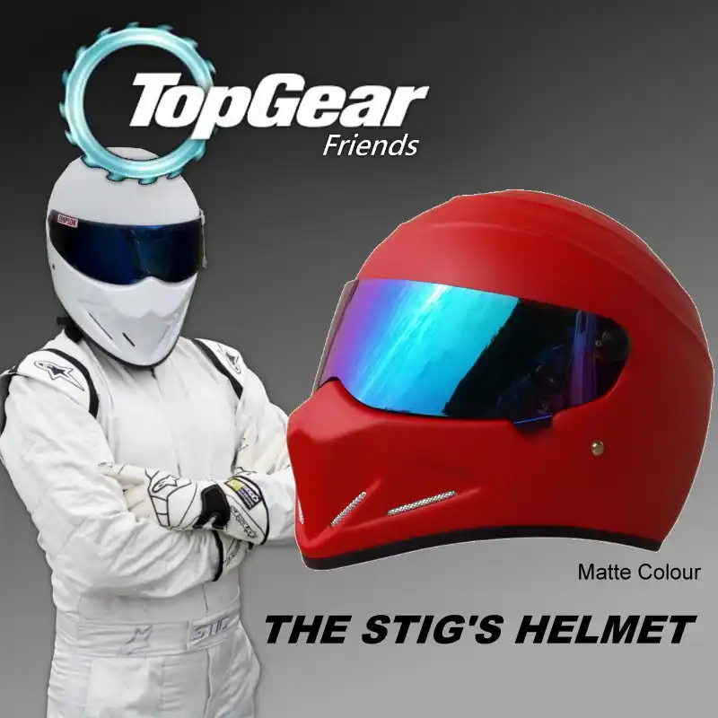 Topgear خوذة حمراء غير لامعة من ماركة Stig قابلة للجمع لمحبي Tg مثل خنزير سيمبسون مع قناع فضي أسود ملون بـ 3 أنماط Red Helmet Helmet Stylestyle Helmet Aliexpress