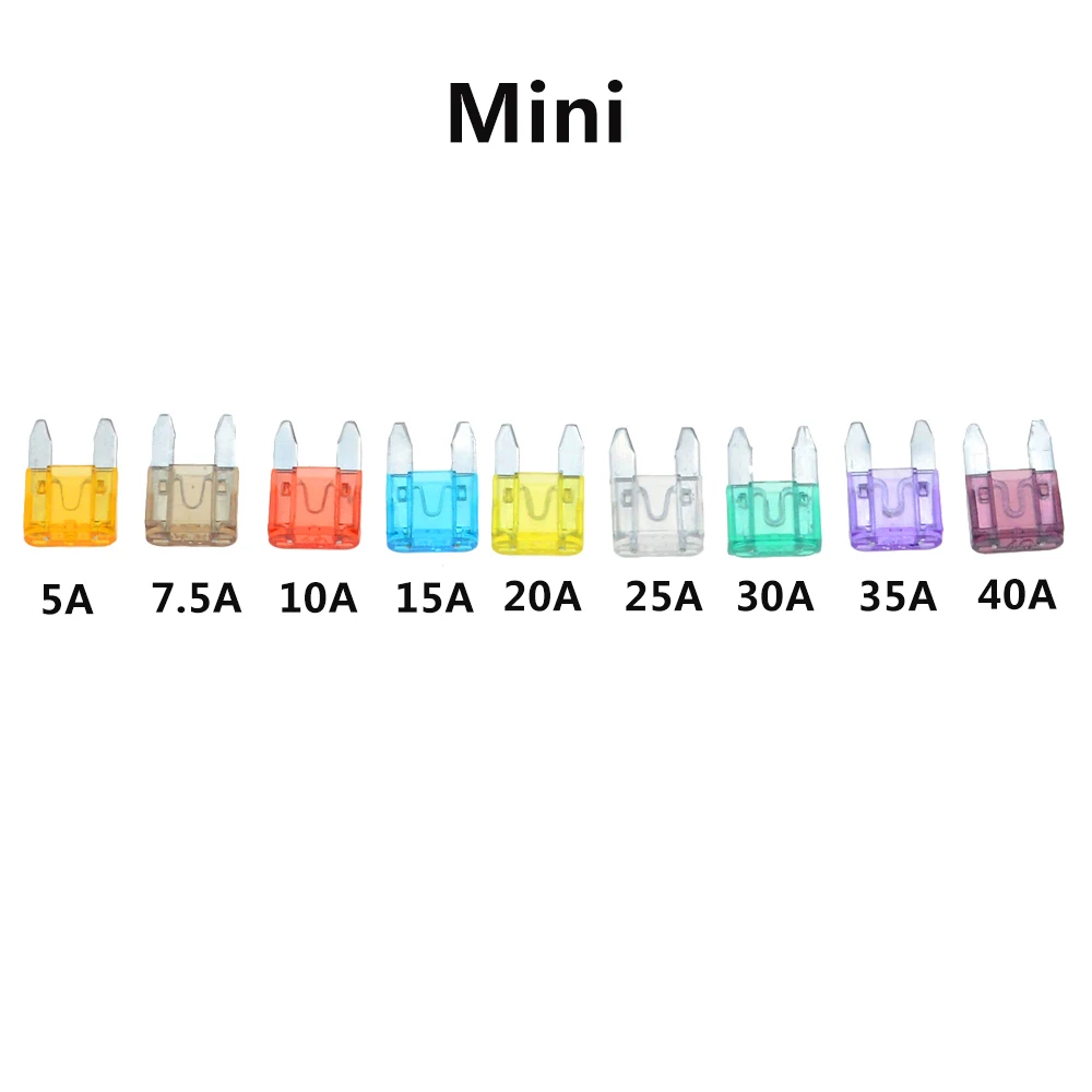 50 шт./лот маленький Размеры Мини Авто лезвие предохранителя 5A 7.5A 10A 15A 20A 25A 30A 35A 40A