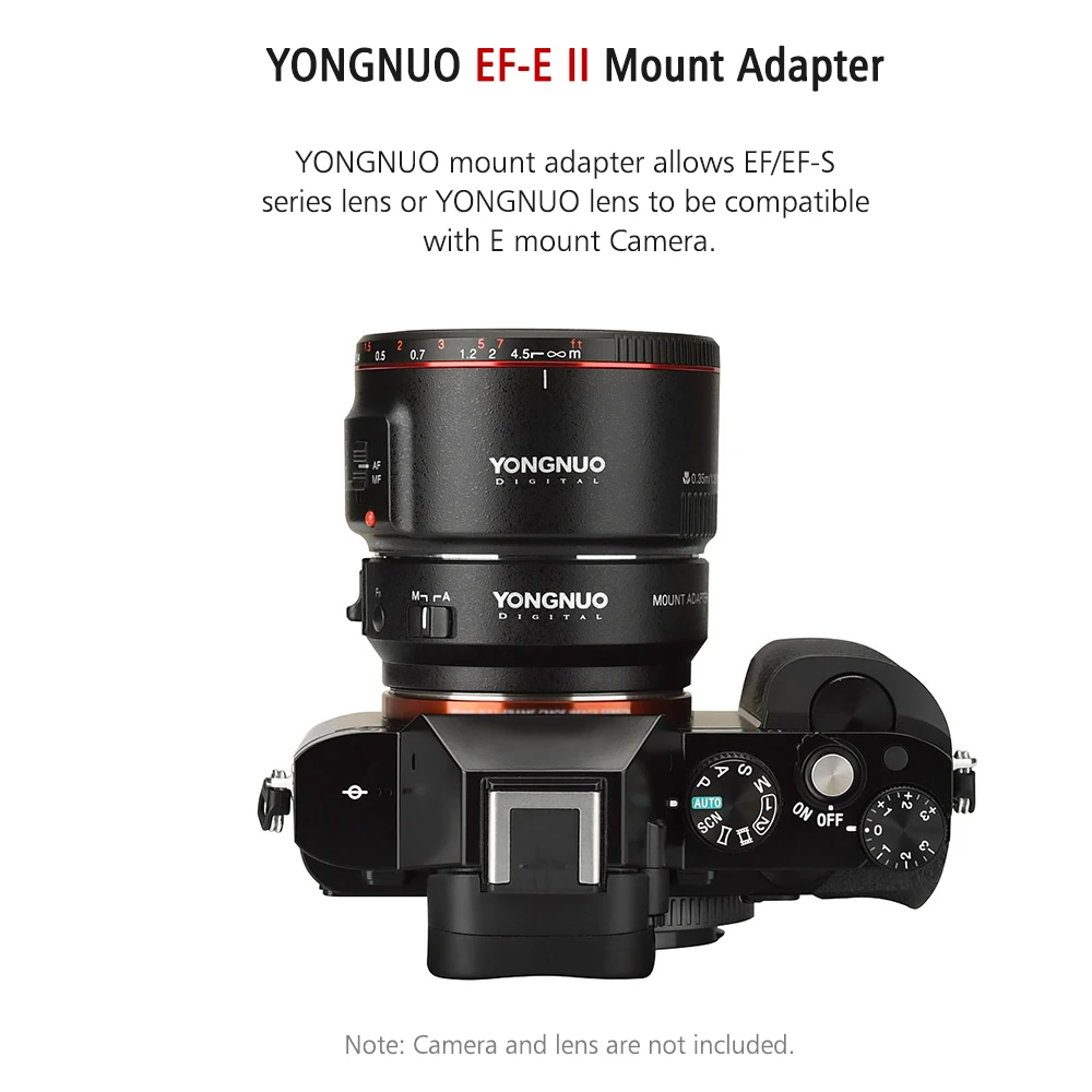 YONGNUO EF-E II кольцо-адаптер для крепления объектива с автофокусом AF Len для Canon EF/EF-S объектив для sony E-Mount камера для A6300 A6000 A7