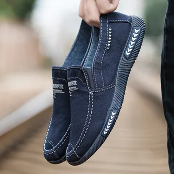 

NEW Canvas Men Shoes Denim Lace-up Men Casual Shoes New 2018 Plimsolls Breathable Male Footwear Spring Autumn D31