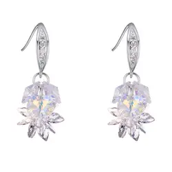 2018 новые серьги 6 цветов Кристалл от Swarovski модные Ледяной цветок Циркон Серьги Fine Jewelry подходят оригинальный женщина серьги