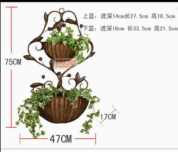 Европейский Сад Железный цветок стенд настенный подвесной горшок стенд