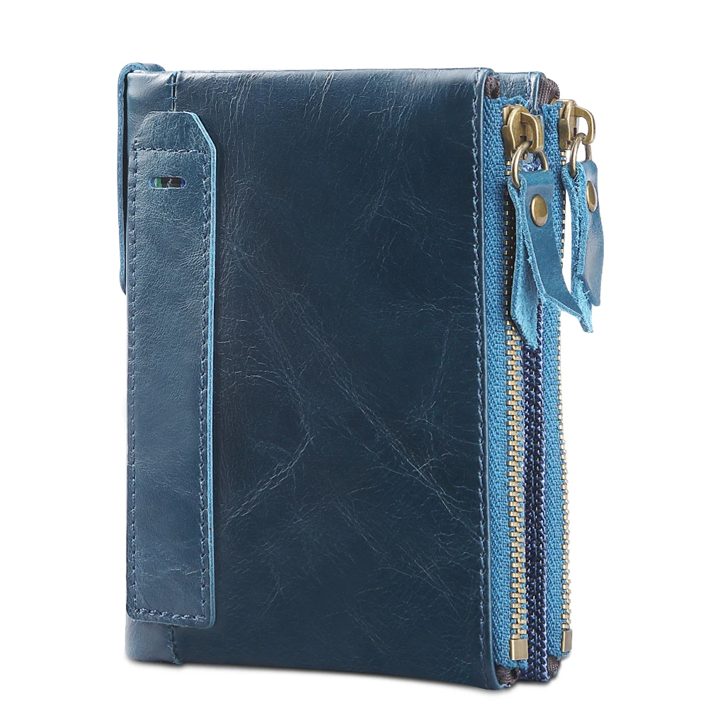 

Sale RFID Small Female Purse short purse genuine leather Snap Fastener Zipper Short Clutch Wallet Solid Vintage Women Wallet