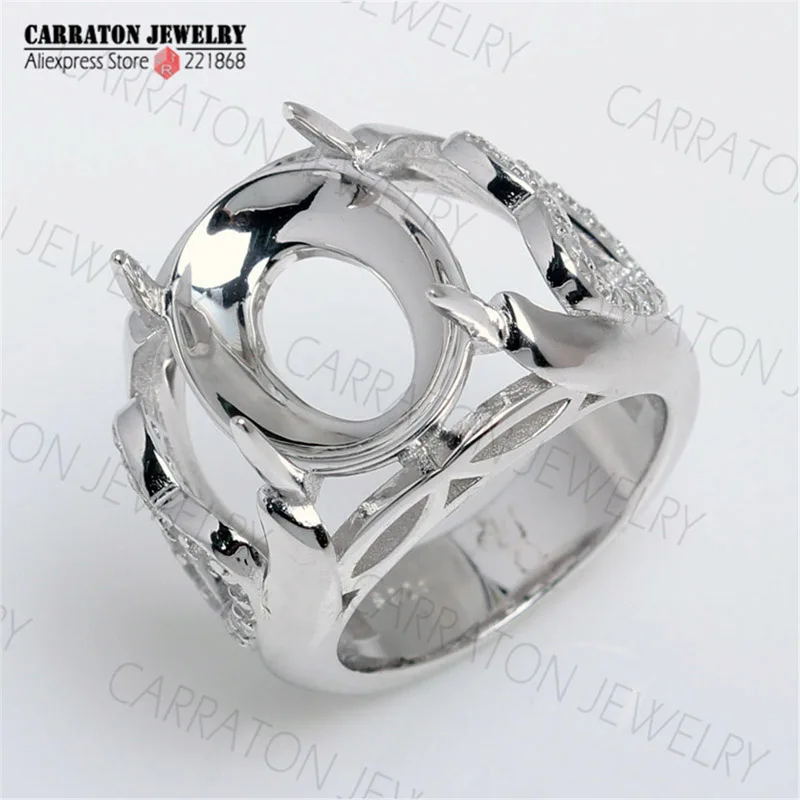 RSHC3006 Genuine 925 Sterling Silver High Quality Big Men's Ring Without Main Stone Ready for Main Stone