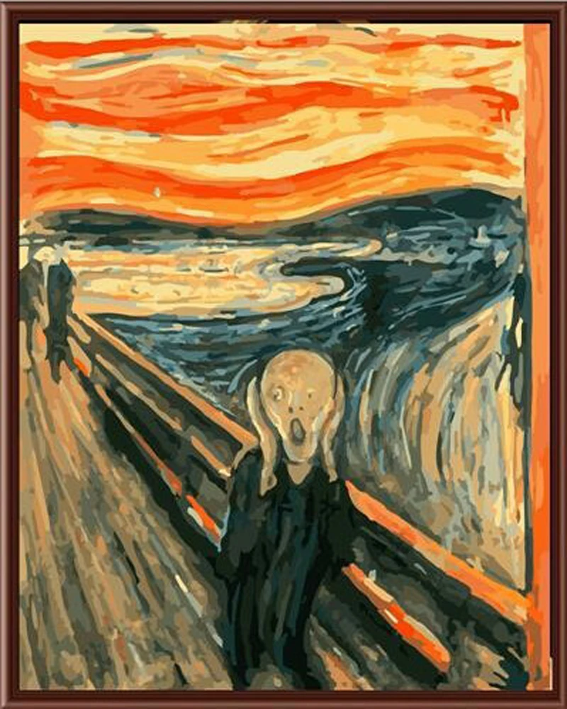 

Frameless pictures quadros painting by numbers DIY Digital oil painting on canvas home decoration 40*50 cm Munch & Scream H548