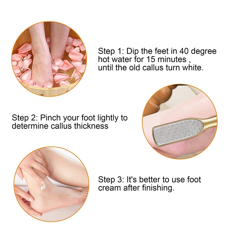 Пилка Для Ног терка для удаления ножных мозолей с двойными боковыми скрабами для ухода за ногами педикюр дома на ногах без боли-Золотой Col