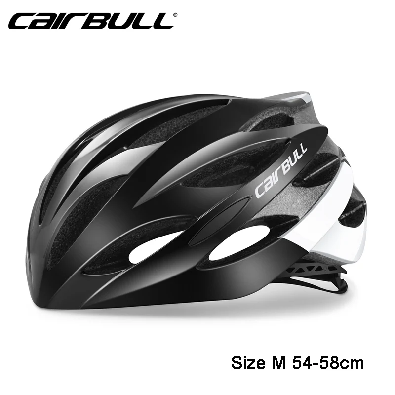 CAIRBULL Сверхлегкий велосипедный шлем в форме велосипедного шлема 25 вентиляционных отверстий Casco Ciclismo дышащий MTB дорожный велосипедный шлем 54-62 см - Цвет: Black White M