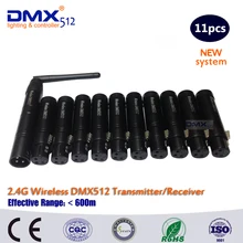 11 шт./лот антенна DMX беспроводной DMX один передатчик и 10 шт. приемник беспроводной передатчик сигнала