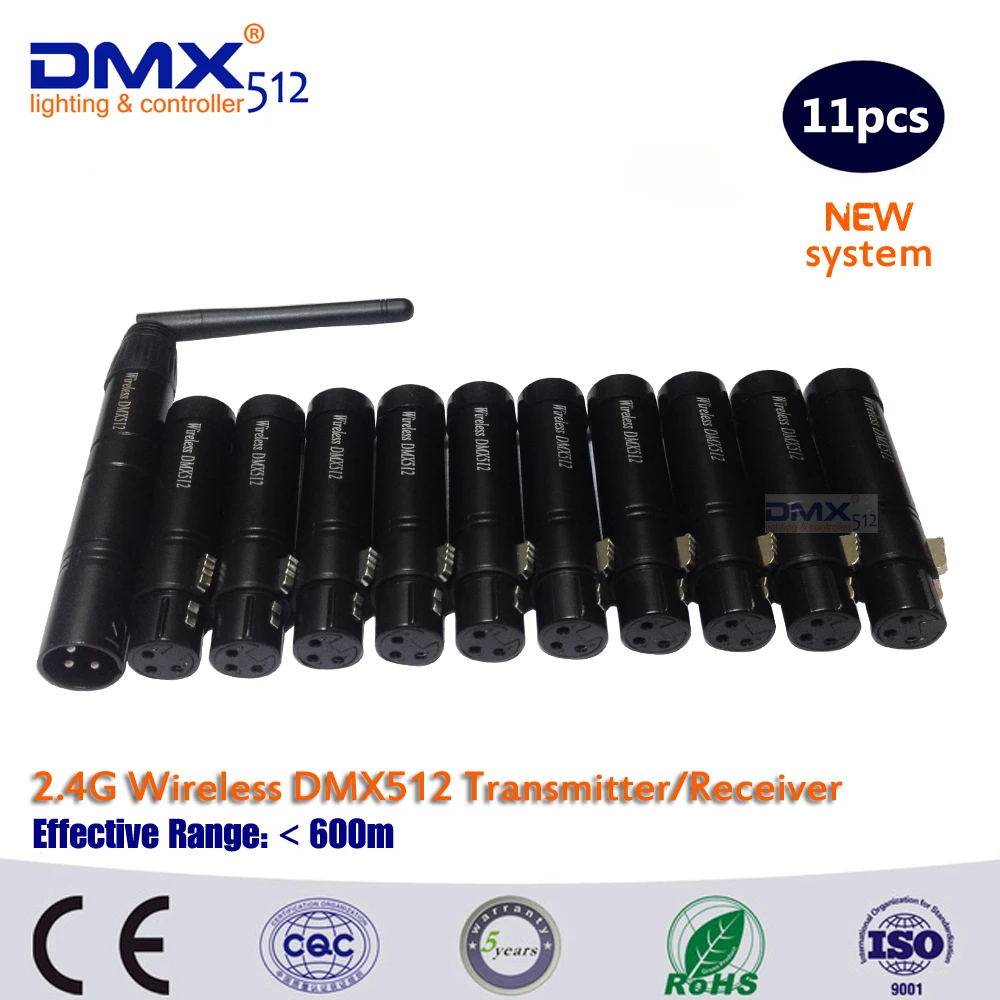 DHL Doprava zdarma 11ks dmx anténa bezdrátový DMX vysílač přijímač bezdrátový přenosový signál