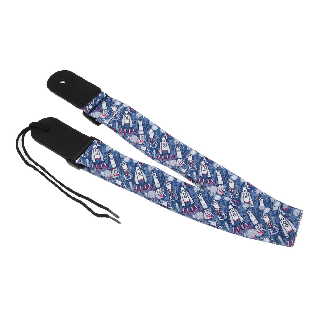 Tooyful Durable Cool Printing Pattern T/C Ukulele Shoulder Strap 4 String Guitar Belt Musical Instrument Accessory