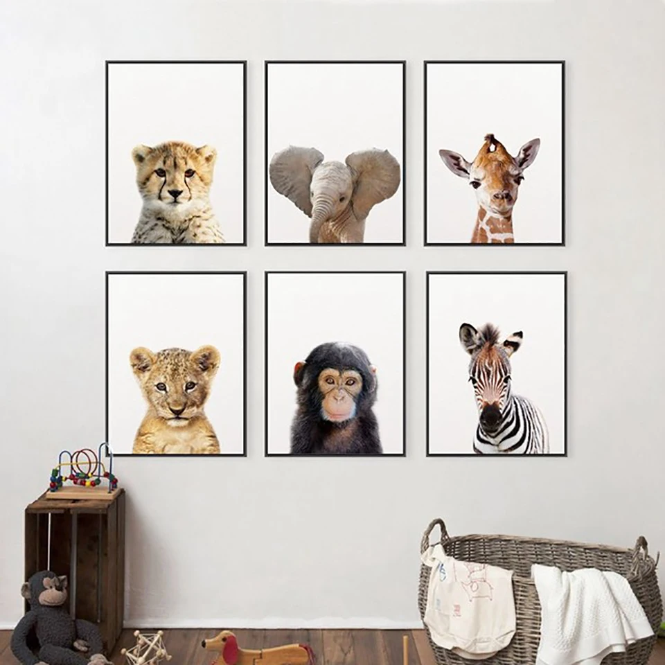 Lion-Zebra-Elephant-Giraffe-Baby-Animals-Art-Print-Poster-Safari-Animals-Picture-Canvas-Painting-Kids-Room.jpg_.webp_640x640