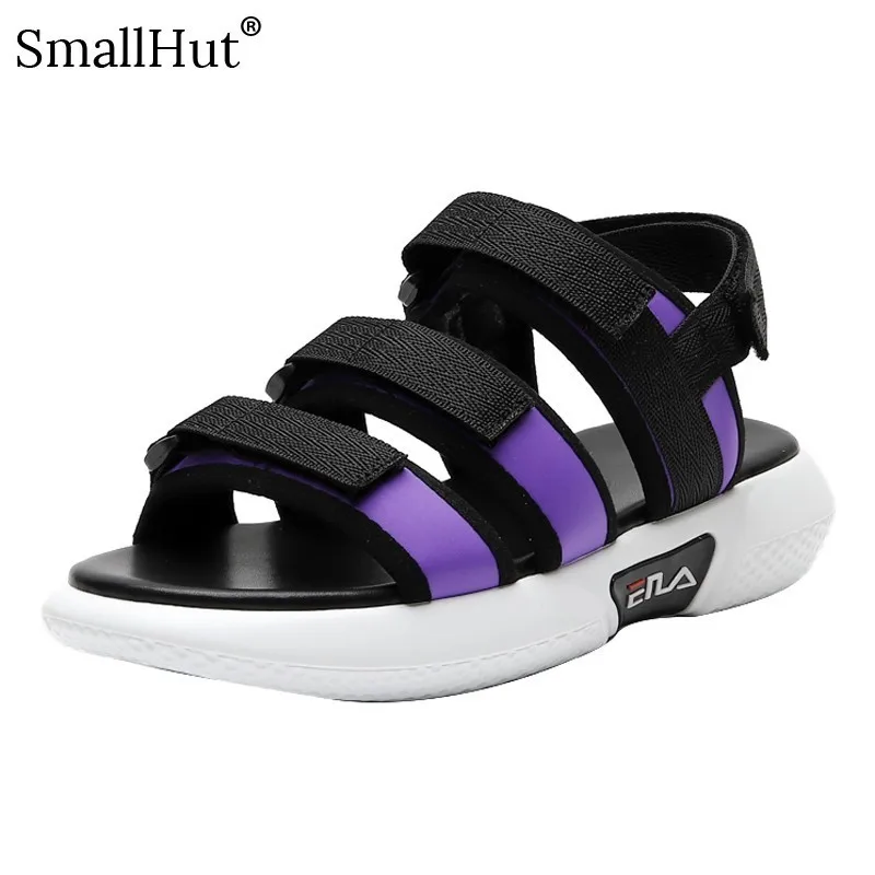 

Denim Platform Sandals Women New E073 Mixed Colors Ankle Strap Casual Ladies Shoes Fashion Woman Purple Pink Open Toe Sandal