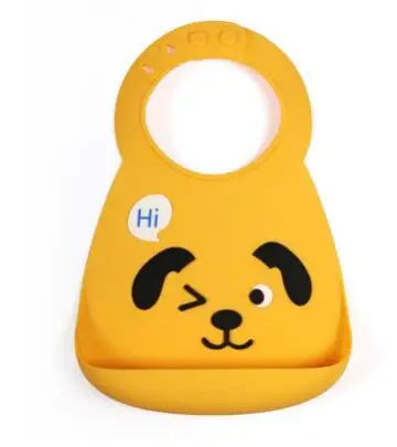 Doayni/Детская отрыжка; 1 шт.; милые детские силиконовые нагрудники для малышей; детские нагрудники с рисунком собаки, панды; Милые водонепроницаемые нагрудники - Цвет: yellow dog