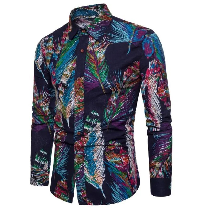 

2019 Men's spring and autumn long-sleeve shirt enlarged new series