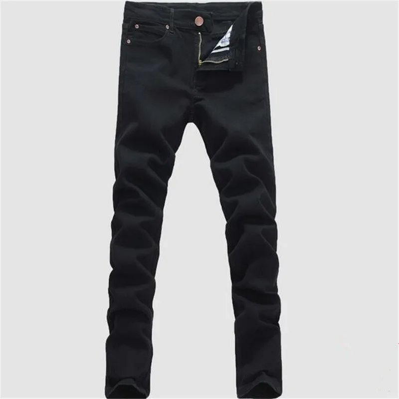 Мужские джинсы новые 2017 Весна Осень Досуг тонкие дикие Модные мужские черные джинсы ноги прямые ковбойские брюки бесплатная доставка