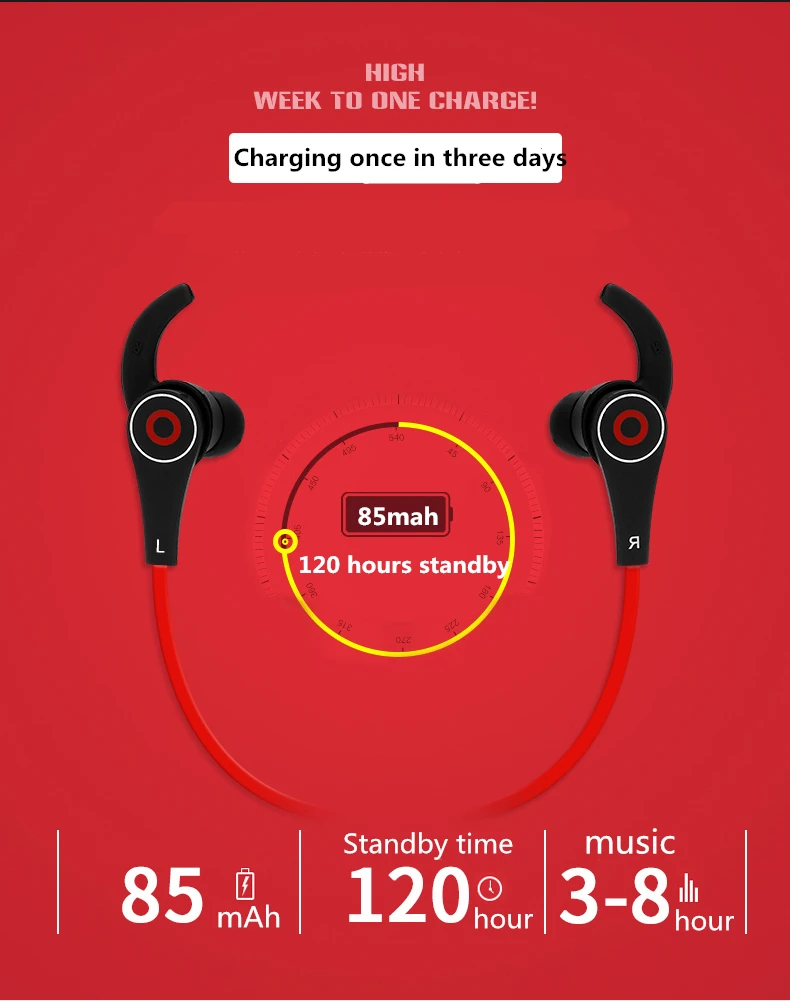 

G10 Bluetooth Earphone Wireless Headphones with Mic Sweatproof Sports Bluetooth 4.2 Headset for smart phone