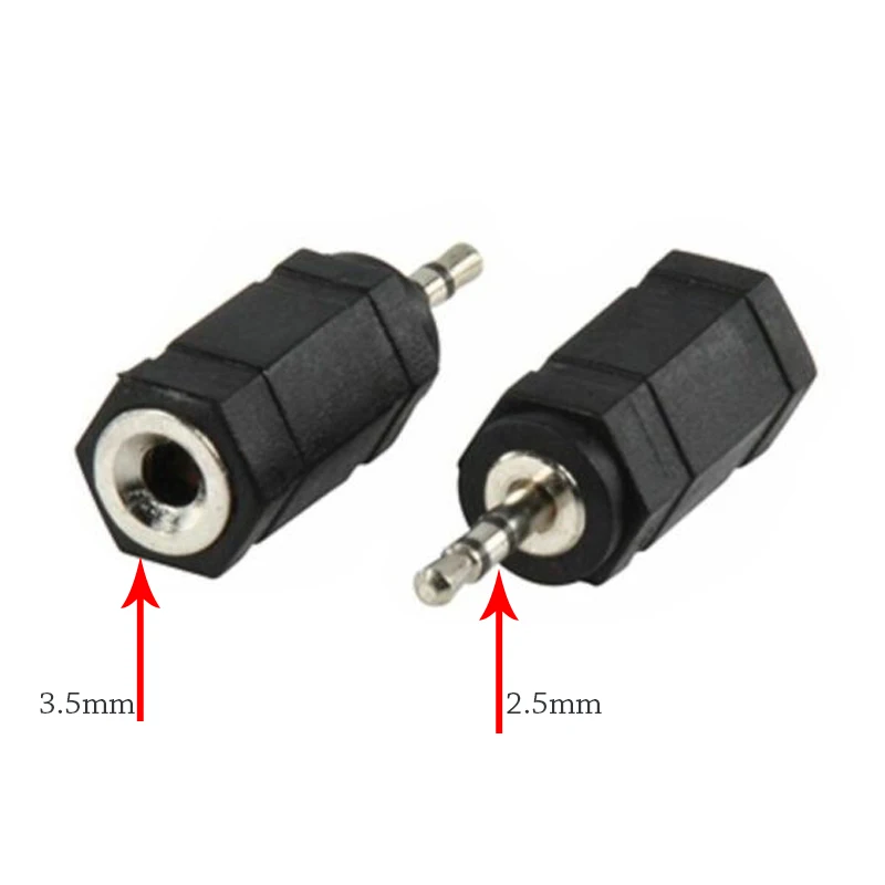 Горячая распродажа 2,5 мм штекер 3,5 мм Женский 2,5 до 3,5 стерео разъем аудио телефон наушники черный преобразователь для наушников кабель-адаптер штекер