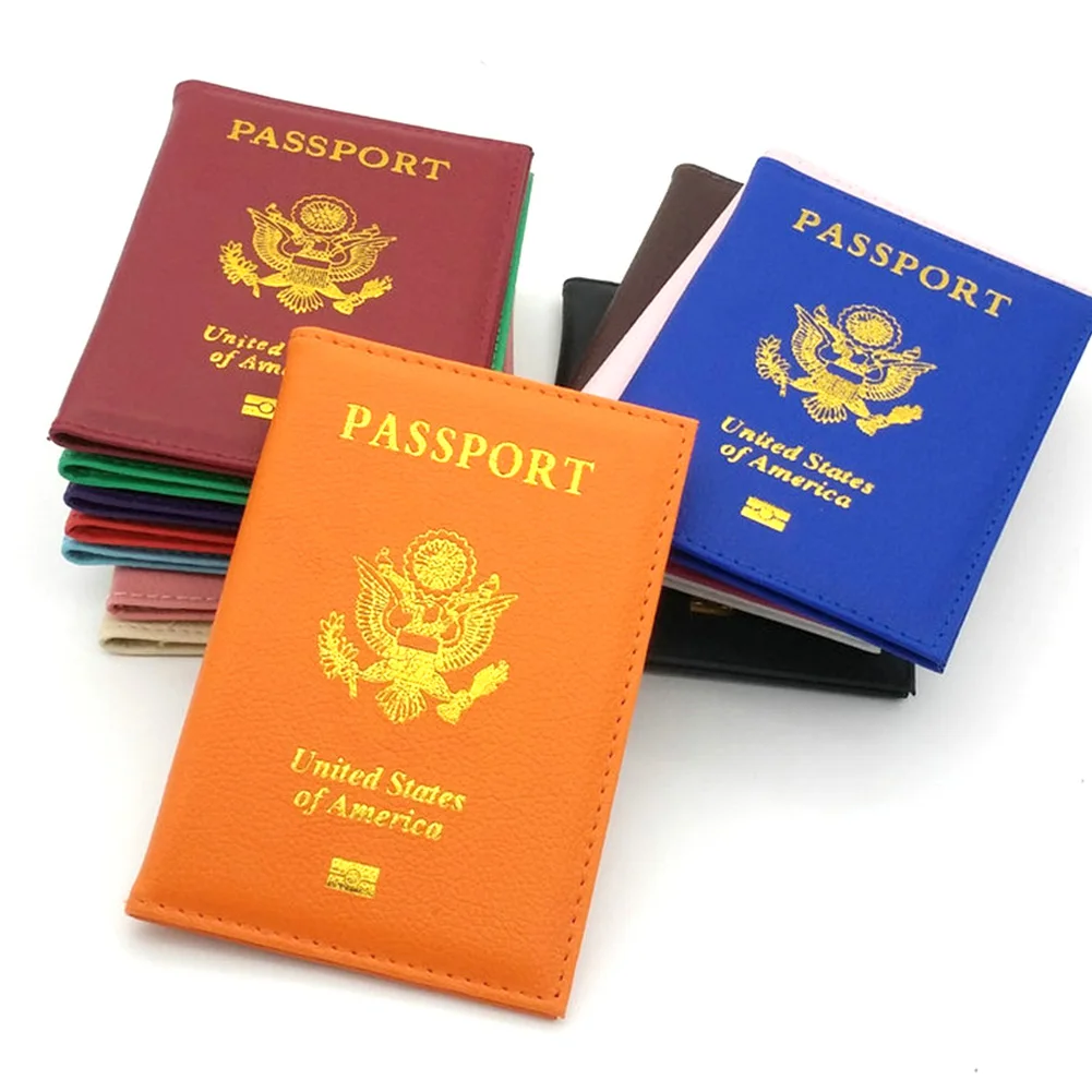 

USA Travel Passport Cover Card Case Women Men Travel Credit Card Holder ID Document Passport Holder Bag Cover On The Passport