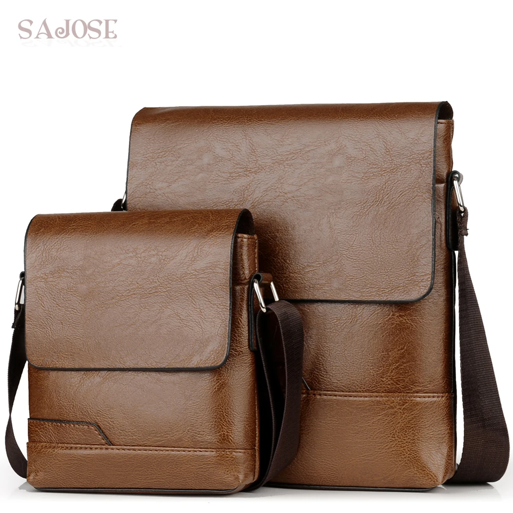Crossbody Bag For Men High Quality PU Leather Bag 2 Sets Men
