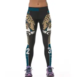 Сексуальные бедра Высокая Талия Регби спортивные штаны Для женщин Леггинсы леопардовым принтом Бег обтягивающие женские брюки Тонкий