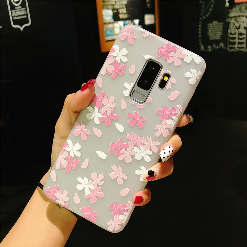 YHBBCASES для Samsung Galaxy S8 S9 S10 Plus модный 3D рельефный цветочный чехол из тпу Note 8 9 милый