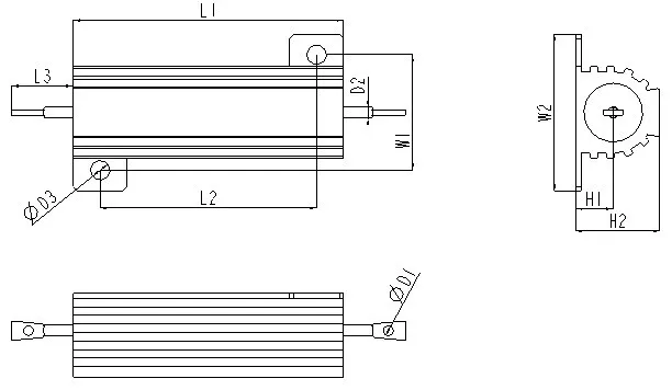 (20 шт./лот) 1 Ом 50 Вт проволочный алюминиевый корпус резистор Вт.|1 ohm|aluminum housed