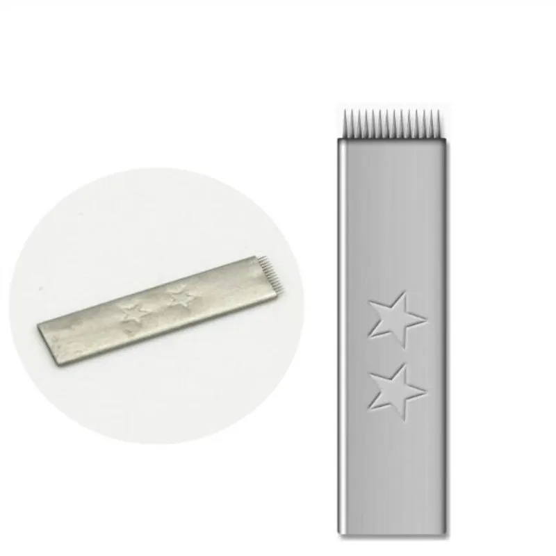 Жесткая плоская 14 Перманентная игла для татуажа Microneedle 3D ручка-держатель игл