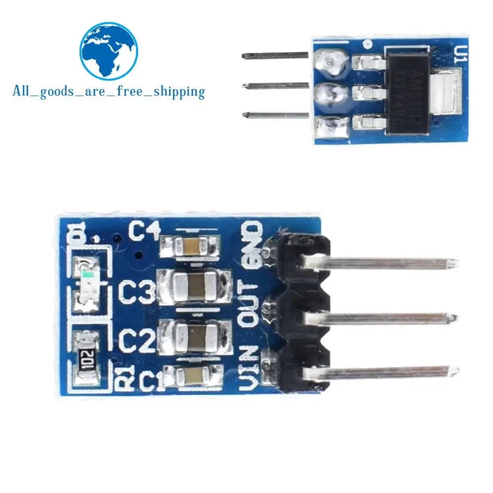 

TZT High Quality 5PCS 5V to 3.3V For DC-DC Step-Down Power Supply Buck Module AMS1117 LDO 800MA