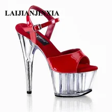 LAIJIANJINXIA/туфли с открытым носком на высоком каблуке 15 см; обувь для ночного клуба; обувь для танцев; пикантные женские туфли на высоком каблуке; обувь на платформе 5 см