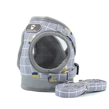 Harnais et laisse réfléchissants en Nylon pour chaton et chiot, ensemble gilet pour chiens, vêtements pour animaux de compagnie pour petits chiens