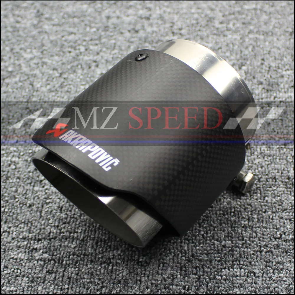 Achat 1 pièces long 120mm mat + acier inoxydable Akrapovic silencieux tuyau d échappement tuyau d échappement pour universel carbone embouts d échappement