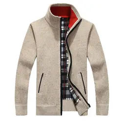 Для мужчин свитера для осень-зима теплые леггинсы из плотного бархата с свитер куртки пальто-кардиган мужской Костюмы Повседневное