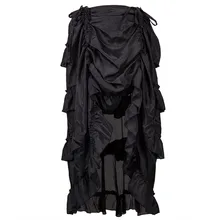 Women Solid Steampunk Gothic Skirt Female Ruffles Pirate Fashion Skirt Ladies Pleated Loose Skirt Multi-color Optional