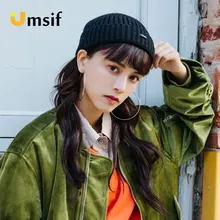 Новинка, зимние однотонные вязаные шапки бини для женщин и мужчин, женские повседневные теплые короткие шапки Skullies& Beanies, шапки для девочек