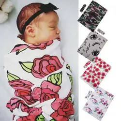 Pudcoco 2017 новорожденных пеленки для младенца теплые Обёрточная бумага Камуфляж Цветочный пеленание Одеяло спальный мешок 3 вида стилей