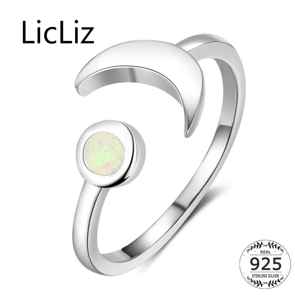 Lililiz новые кольца с серебряным полумесяцем опалом для женщин белый круглый