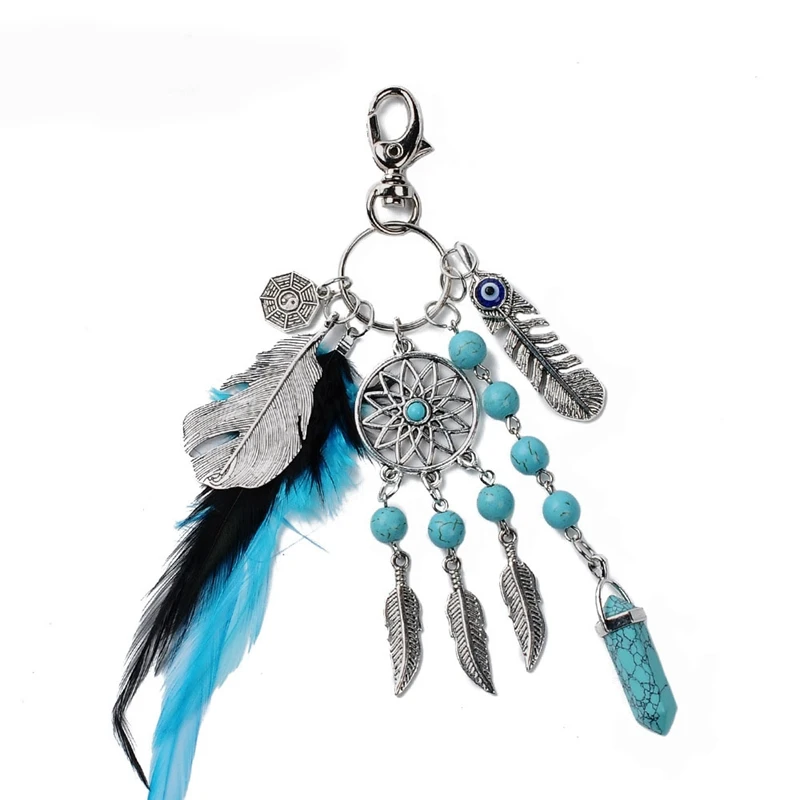 Dream Catcher Keyring Bag Charm Fashion Boho Jewelry Feather Keychain | Украшения и аксессуары