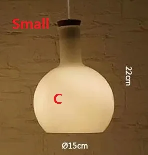Скандинавский дизайн подвесной висячий светильник с художественным Гасом абажур бутылка для домашнего декора современный светильник освещение ресторана - Цвет корпуса: Small Type C