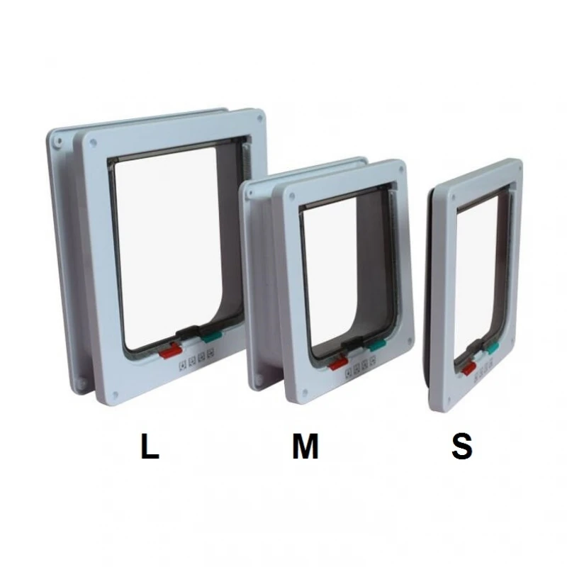 4Way-Pet-Cat-Puppy-Dog-Supplies-Lock-Frame-Safe-Security-Flap-Door-Gate-White-Size-S_11_800x800