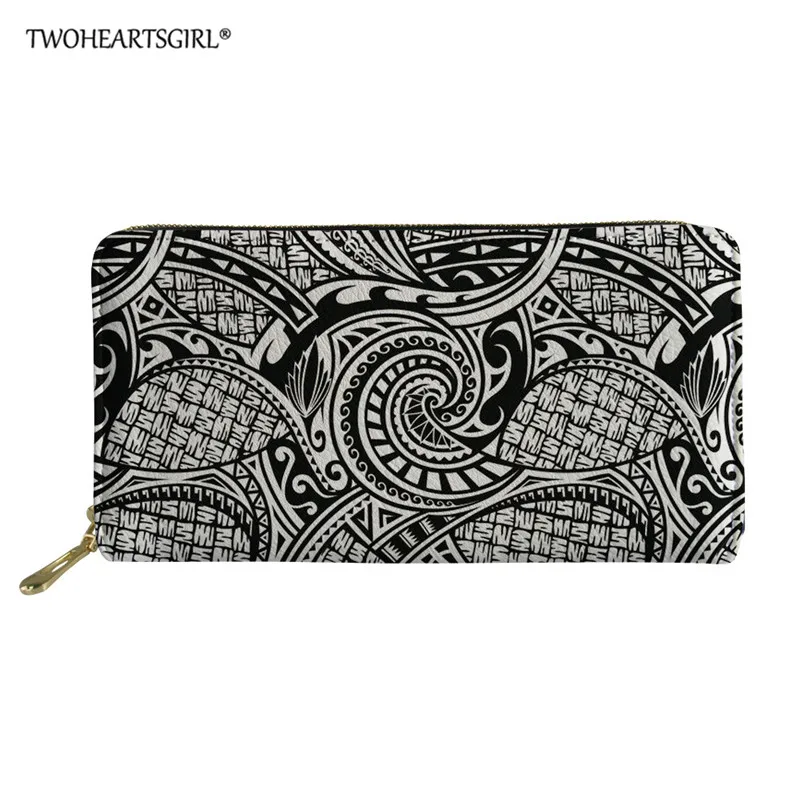 

Twoheartsgirl Polynesian Women Leather Wallets Women's Wallet Coin Purse Phone Bag Multi-card Holder Purse Ladies Custom Purse