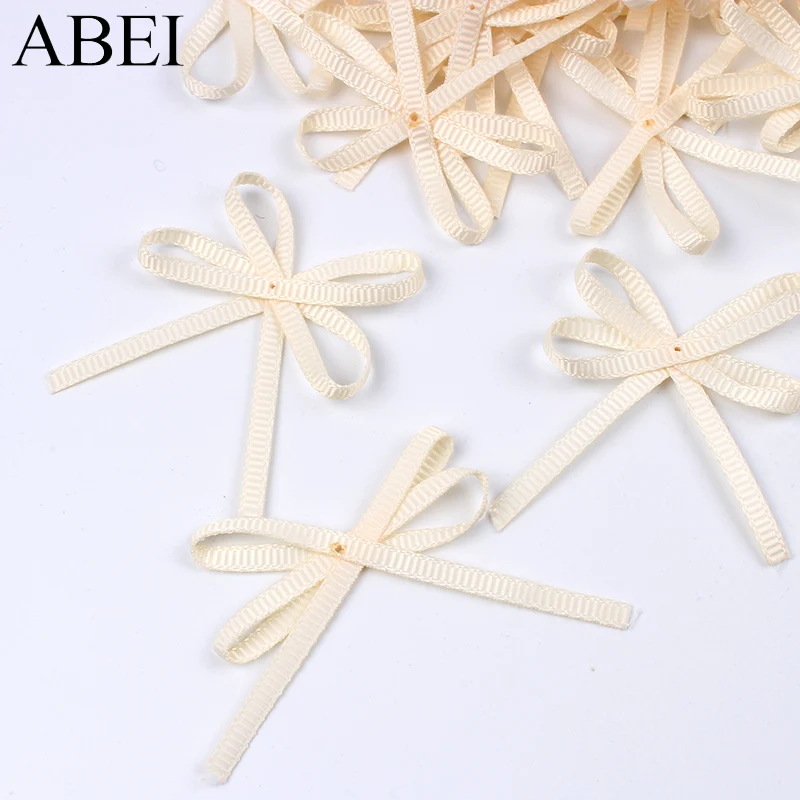 Satin Ribbons Ribbon Decoration Satin Ribbon 100pcs/lot Mix Colors Satin Double Bow Ties Handmade Wedding Cards Gift Box Craft Ribbon Bows DIY Sewing Garments Accessories