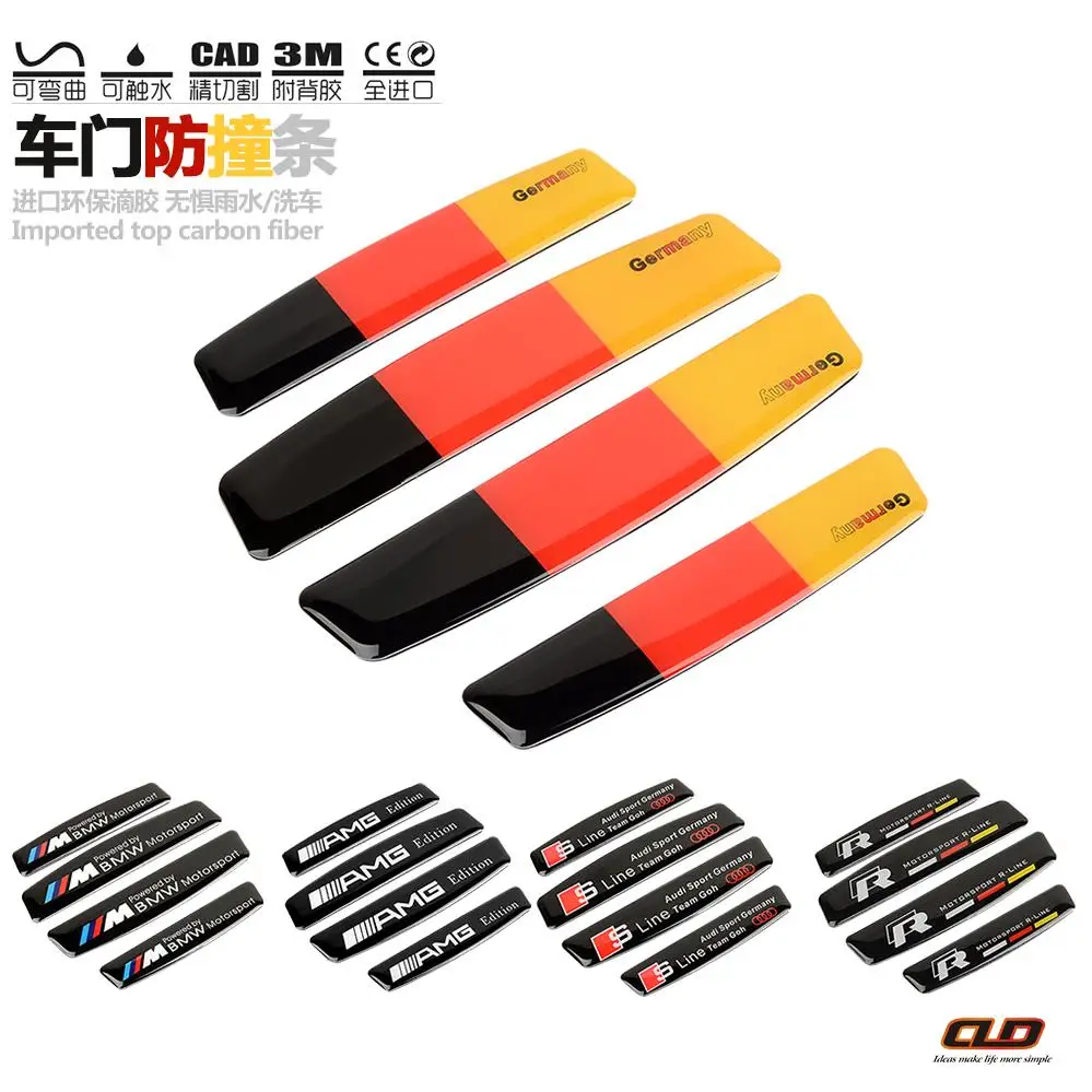 Free shipping Car Sticker Doors Protector Adhesive Tape Door Crash Bar Waterproof Junction Produce Chinese Germany Flag