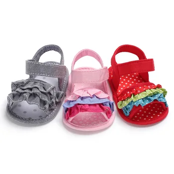 

Summer new baby girl printed dot soft and comfortable wavy striped princess shoes baby new fashion children's shoes