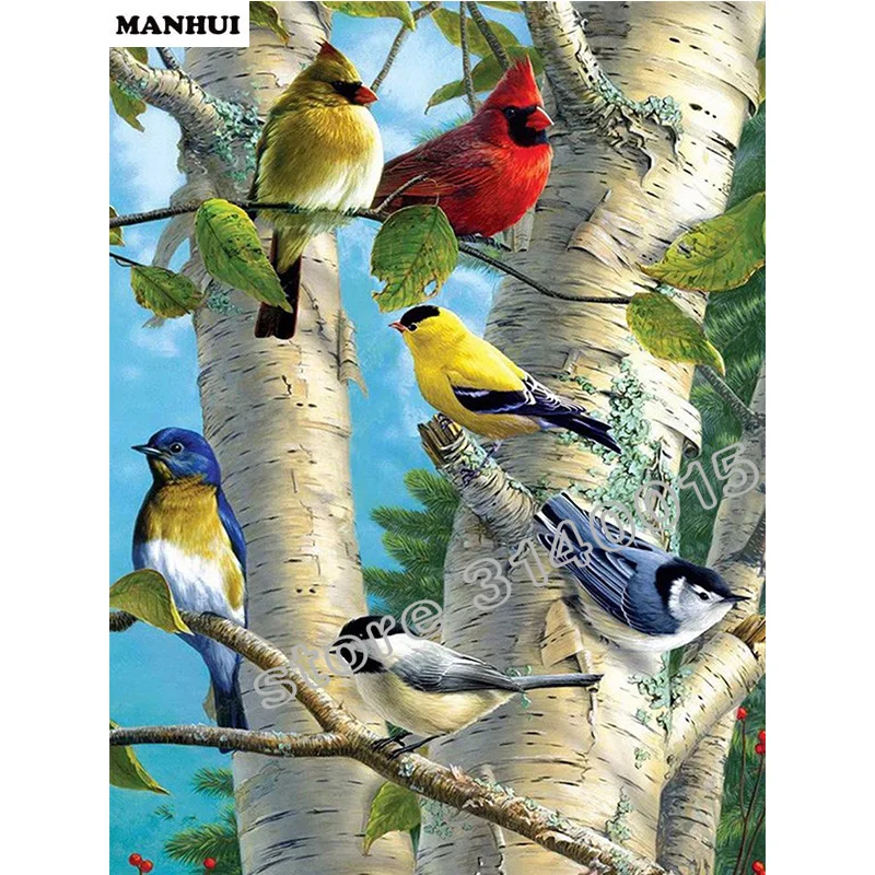 New 3D DIY Diamond Painting Animal Birds Cross Stitch Crystal Needlework Embroidery Full Mosaic Decorative MH037 | Дом и сад