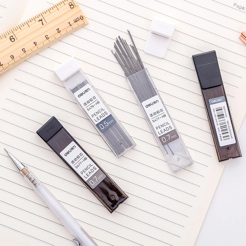 

20pcs/box Mechanical Pencil Refill Graphite Lead HB 0.5mm 0.7mm Transparent Automatic Pencils student stationery