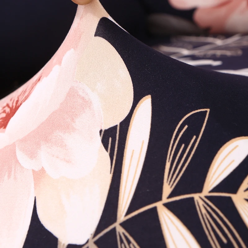 Спандекс стрейч полиэстерное покрытие для дивана Современная Гостиная цветы Печать чехол для дивана все включено протектор Угловые чехлы