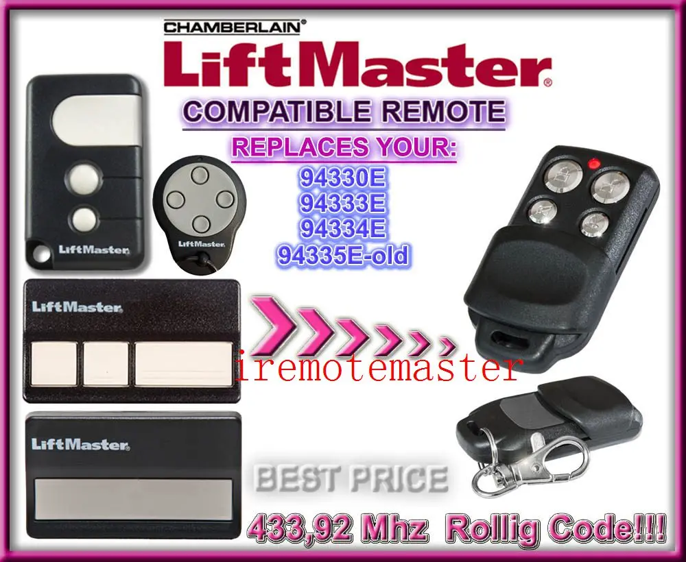 

Chamberlain liftmaster 94335e 94330e 94334e 94333e compatible remote control + 1pcs Wall Mount