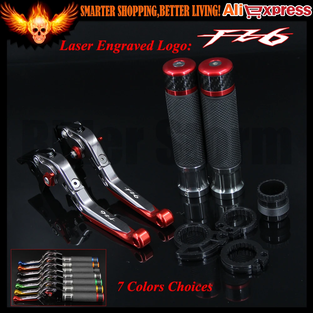 Red&Titanium CNC Motorcycle Brake Clutch Levers and Handlebar Hand Grips For Yamaha FZ6 FAZER 2004-2010 2005 2006 2007 2008 2009 Red&Titanium CNC Motorcycle Brake Clutch Levers and Handlebar Hand Grips For Yamaha FZ6 FAZER 2004-2010 2005 2006 2007 2008 2009