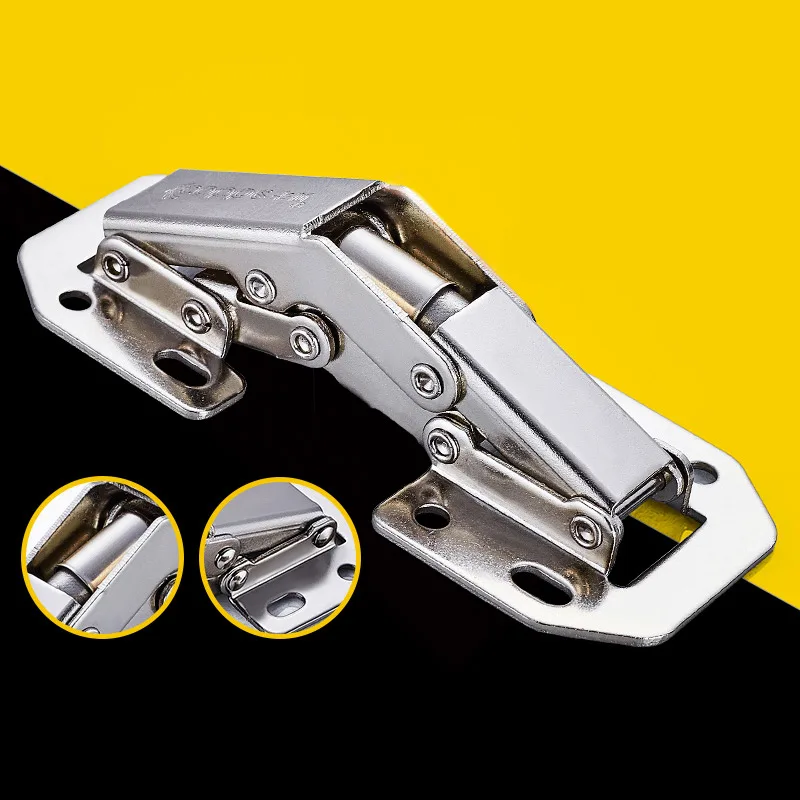 

2 Pcs 3" 4 Inch 90 Degree Free Opening Hinge Wardrobe Cupboard Wood Door Without Slotting Furniture Hardware Concealed Hinges