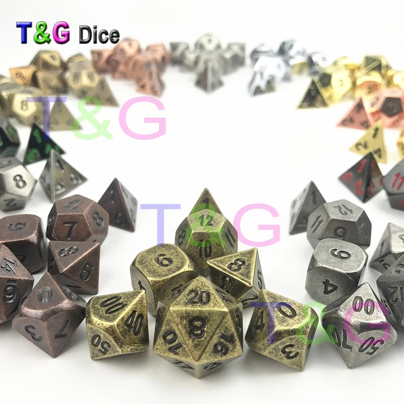 T & G Hot Game Winner Набор металлических игральных костей X железные коробки в D4 D20 для